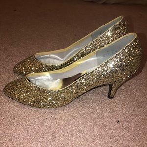 Nadine Bridal Originals Gold Sparkly Heels